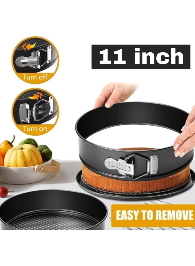 AMM 11-Inch Round Cheesecake Pan with Removable Bottom – Carbon Steel Non-Stick Springform Baking Pan, Leak-Proof Cake Mold for Cheesecake, Pizza, Birthday & Christmas Cakes (1 PCS) - Image 5